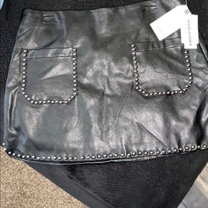 Vegan Leather Mini Skirt
